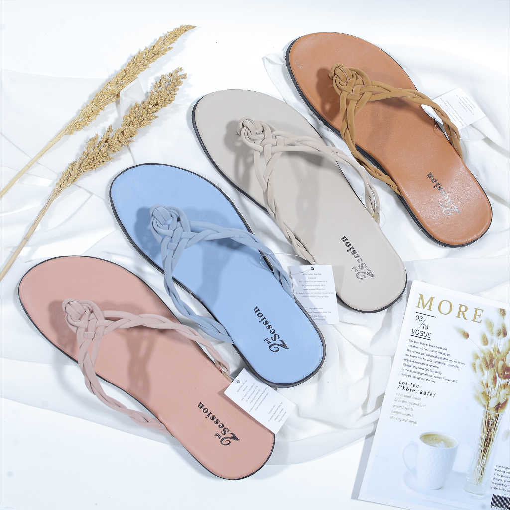 Sandal Wanita Terbaru Teplek Kepang japit second session