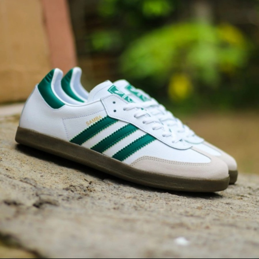 SALE TERMURAH!!! ADIDAS SAMBA OG WHITE GREEN GUM SEPATU SNEAKER PRIA CASUAL ORIGINAL BRAND NEW WITH BOX