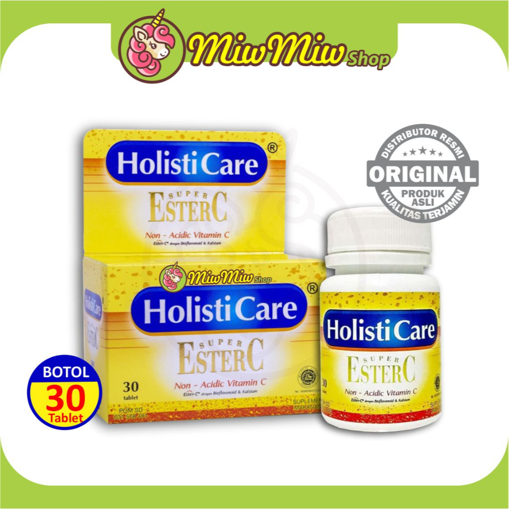 HOLISTICARE Super ESTER C (Botol isi 30 tablet) Vitamin C Aman Untuk Lambung