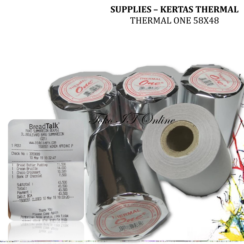 THERMAL ONE 57x47/57x48/58x48/58x47 KERTAS STRUK THERMAL 58 MM SETARA OTANI PRINTER KASIR