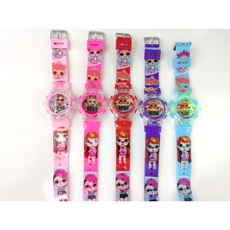 JAM TANGAN ANAK CEWEK LOL DIGITAL LAMPU MUSIC MURAH