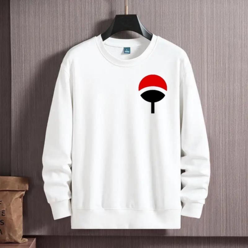 Sweater pria atasan lengan panjang baju kaos pria baju cowok LOGO KLAN UCHIHA