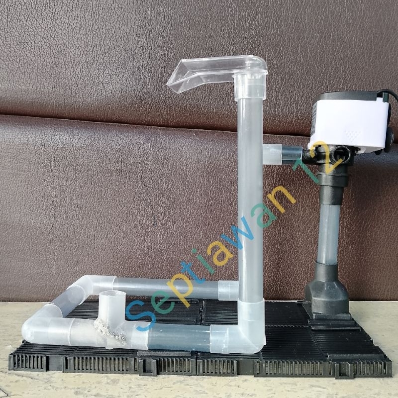 Rangkain Pipa Air Terjun Pasir Silika Full Set Plus Filter Undergravel  untuk aquarium 20-40cm.