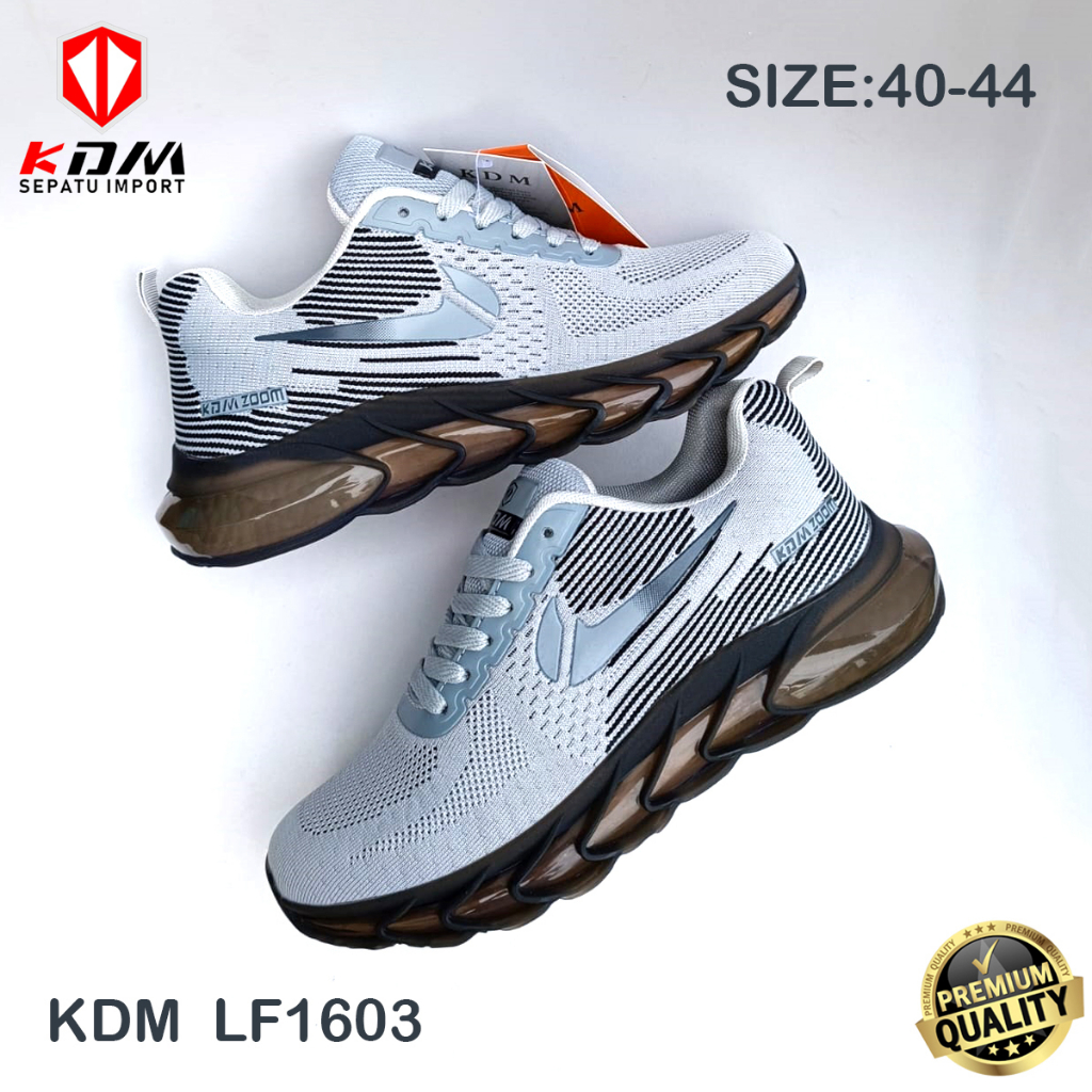 Sepatu Olahraga Sepatu Lari Sepatu Running Premium Import KDM Z00M LF 1603 Grey