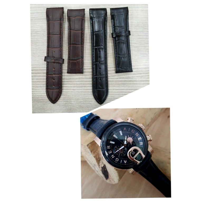 Strap kulit jam tangan Aigner - tali kulit jam tangan aigner