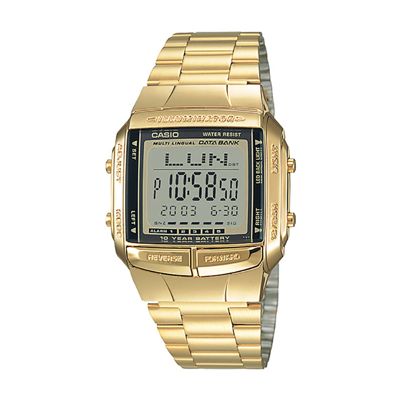 JAM TANGAN PRIA CASIO DB-360G-9ADF DIGITAL GOLD RANTAI ORIGINAL