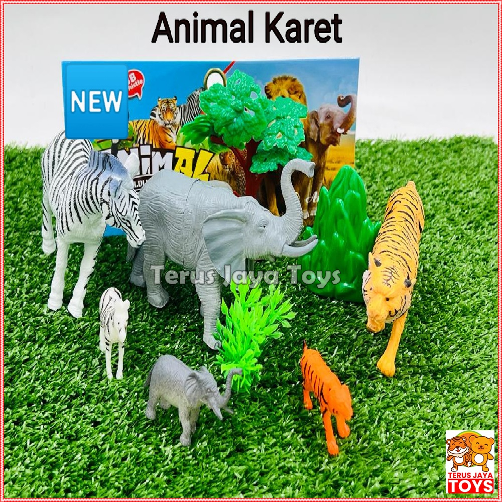 Mainan figure animal karet/ animal world / mainan hewan karet / mainan binatang karet new