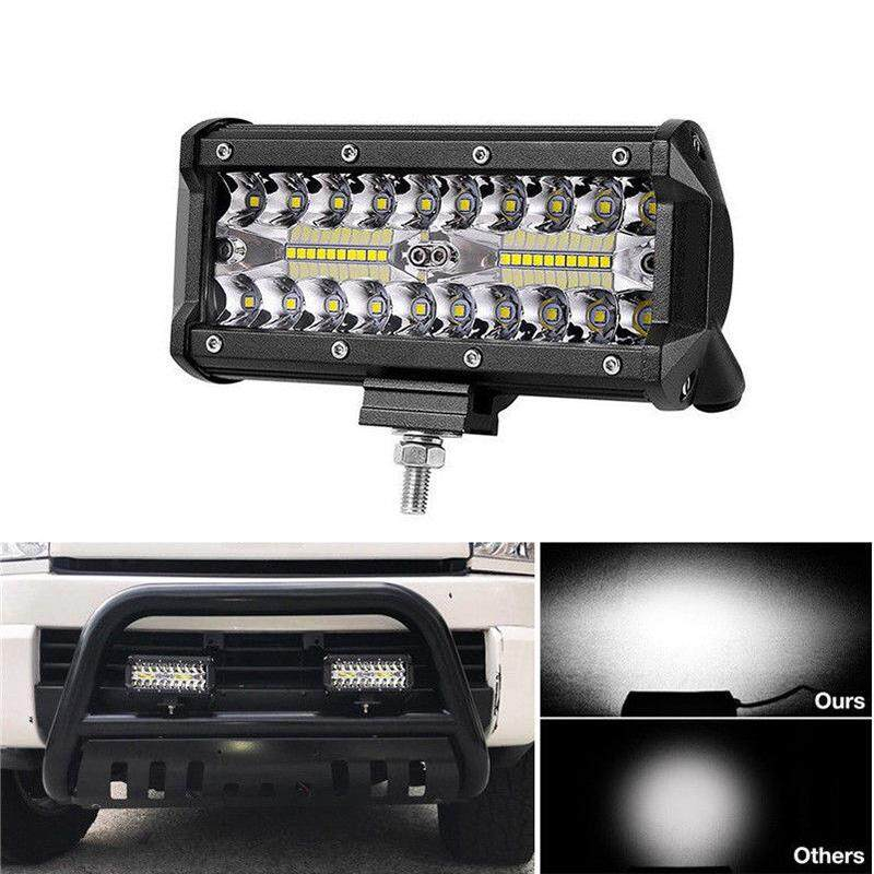 Lampu Sorot Mobil 7 Inci 120W 36 MATA 24000LM Lampu Sorot Kerja LED Mobil Kombo Untuk Truk Off-Road Tahan Air Lampu Spot Lampu Banjir