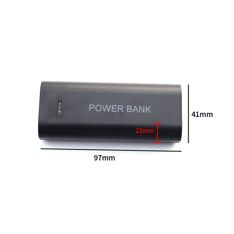 Case Power Bank DIY 5600 mAh 5V for 2 18650 Battery - V600 - Black