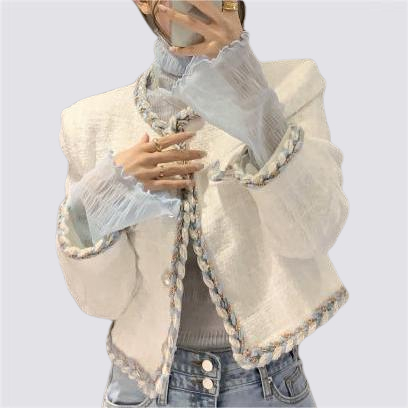 XIAOZHAINV Korean Style Cardigan Lengan Panjan Wanita Crop Pendek 0801/Baju Wanita Kekinian