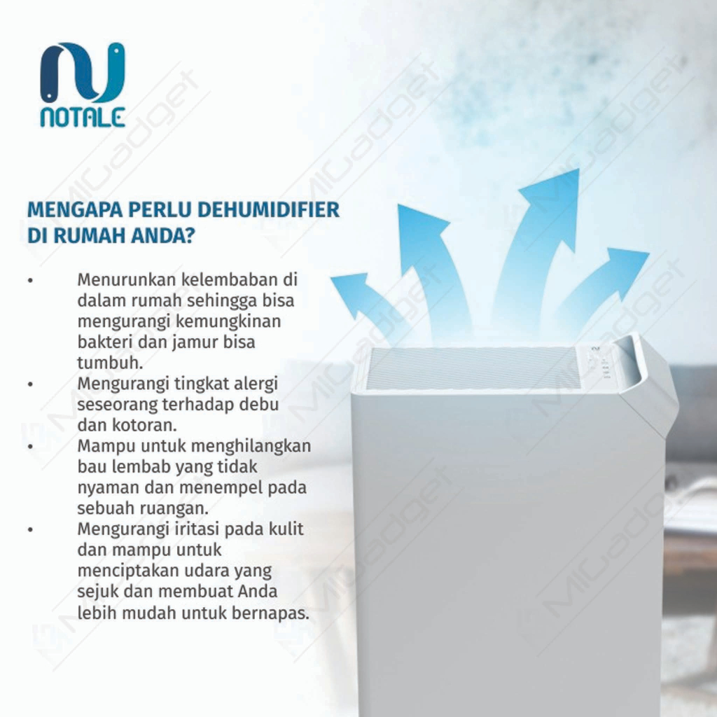 Notale Milzu Smart Dehumidifier 20L/Hari Fitur WiFi dan Perintah Suara