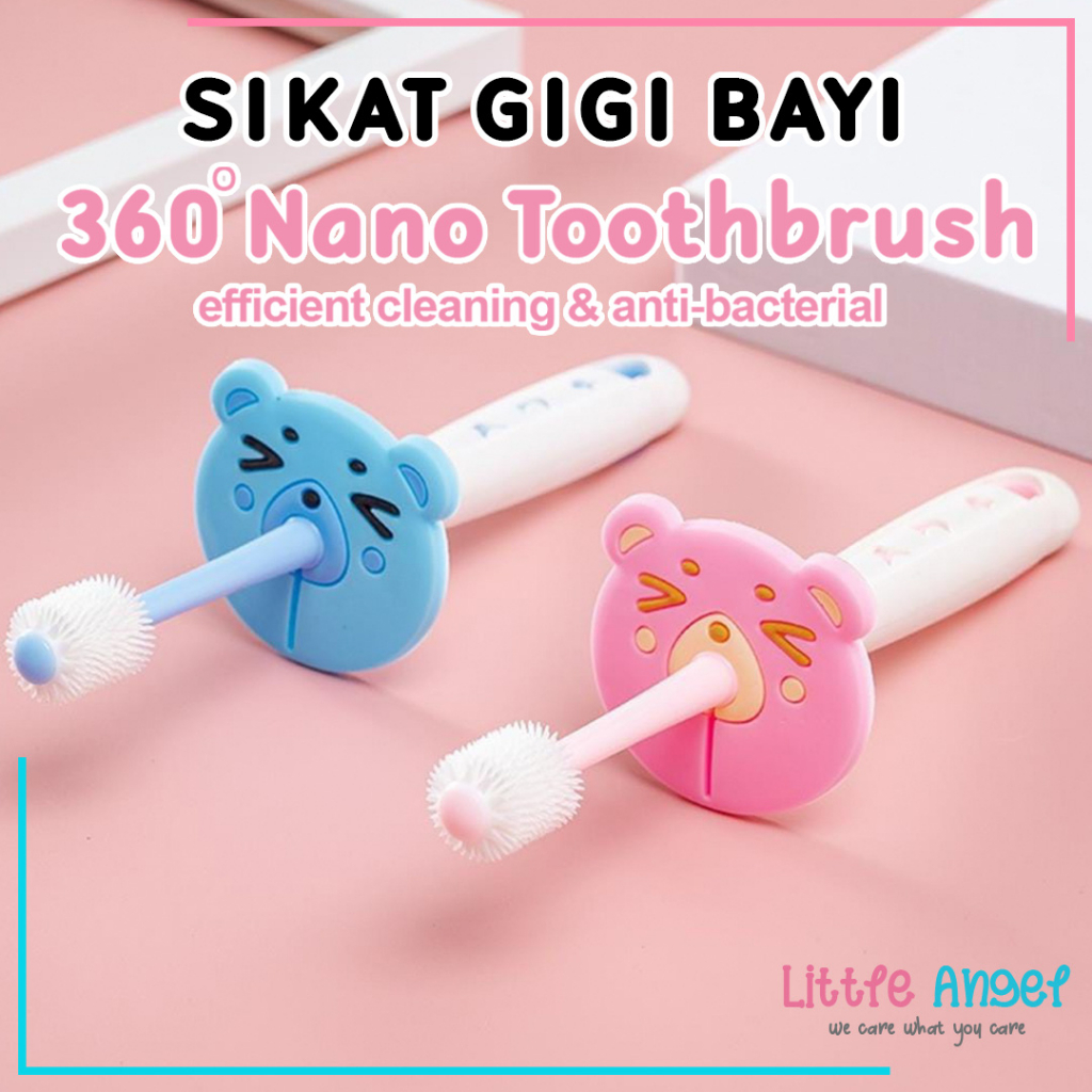 SIKAT GIGI BAYI ANAK Bulat 360 Derajat Training Toothbrush Baby Kids 1 tahun Silicon Lembut Bulu Halus Impor