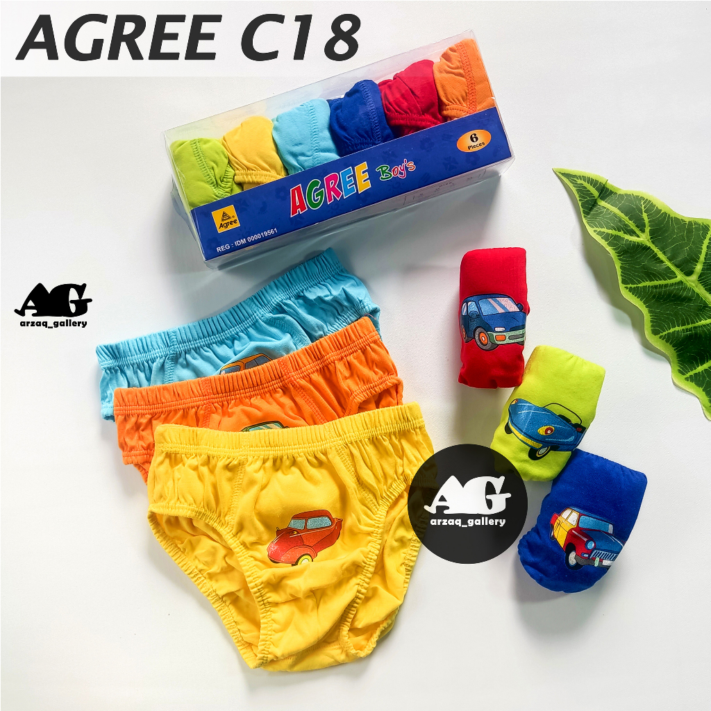 6  Pcs - Cd Anak Cowok Agree Kids NGS C18 | Celana Dalam Anak Cowok | Cd Anak | Cd