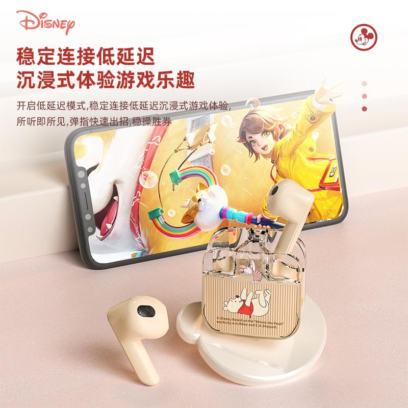 100% Authentic Disney Q53 Wireless Headset TWS Bluetooth Earphone Cute Cartoon HIFI Stereo Earbuds in-Ear Noise Reduc