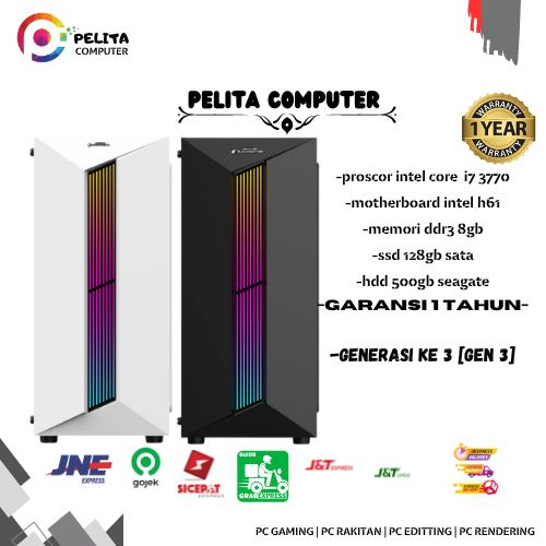 Pc intel core i7 3770 ssd 128gb komputer rakitan computer all shop kantor office sekolah