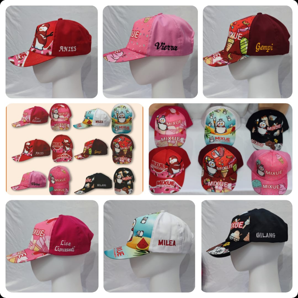 Topi Anak Mixue Gratiss Bordir Nama