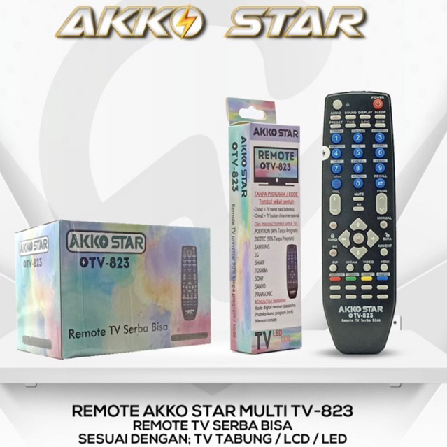 REMOTE TV SERBA BISA LCD LED TABUNG BERBAGAI MERK TANPA PROGRAM LANGSUNG PAKAI AKKOSTAR