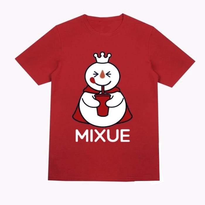 Kaos sablon dtf gambar mixue viral unisex usia 1-7 tahun