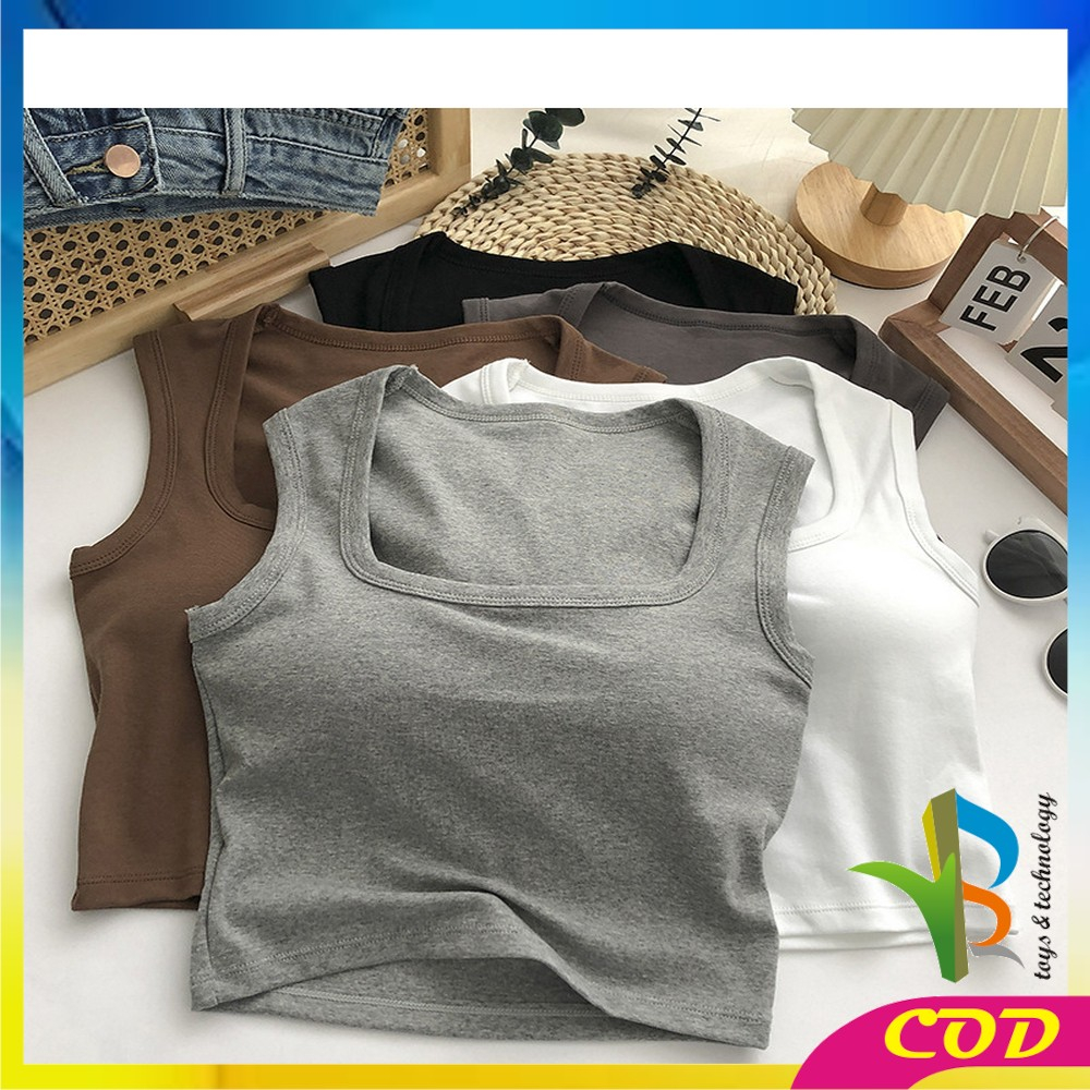 RB-P332 Crop Tank Top Bra Atasan Wanita Model Square Tanktop Inner Top / Tanktop Basic Square Neck Top Singlet Crop Cewek Import Korean Style