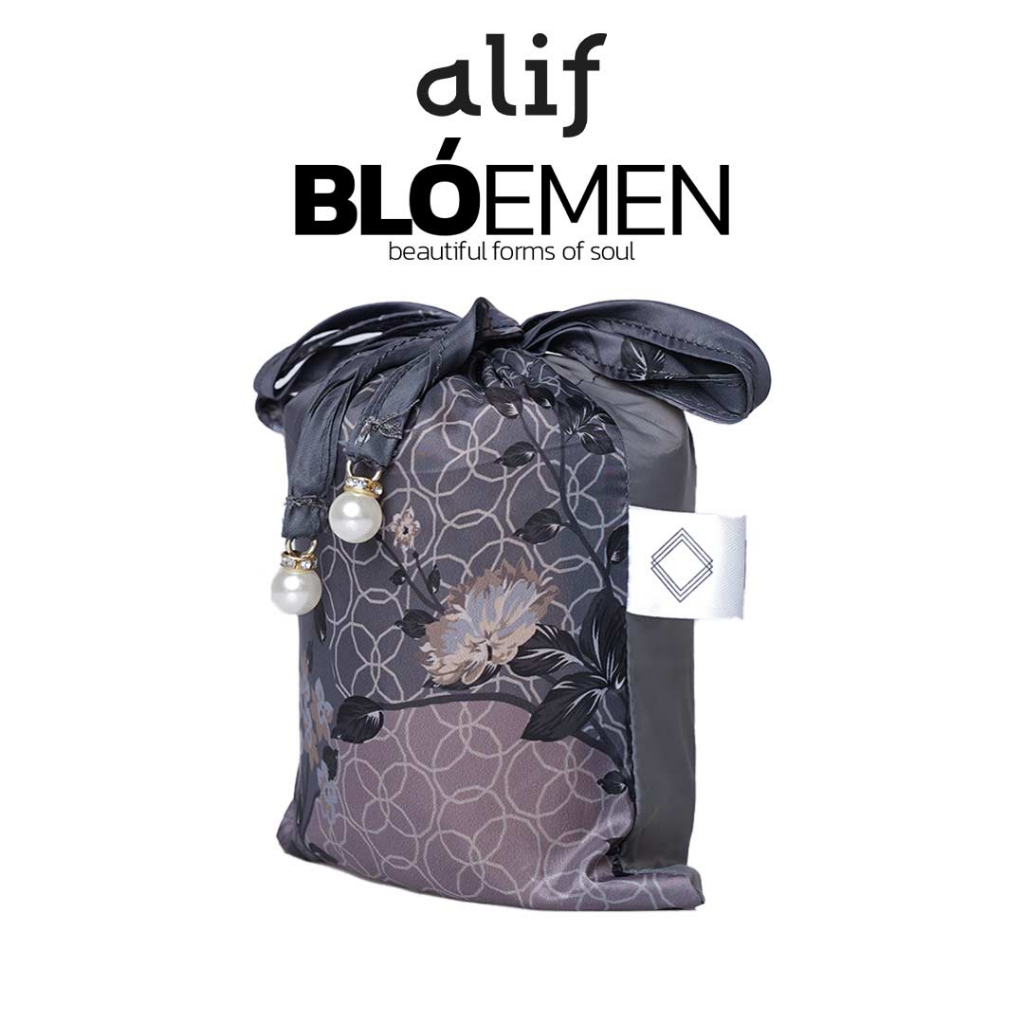 ALIF MUKENA MINI MOTIF PARASUT PREMIUM KOREA TRAVEL - CAMELIA IN ULTIMATE GREY ( MKN-202 )