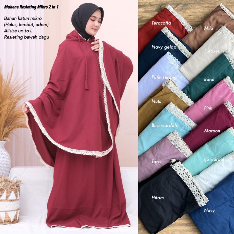 Mukena Zipper Katun Mikro //JF632