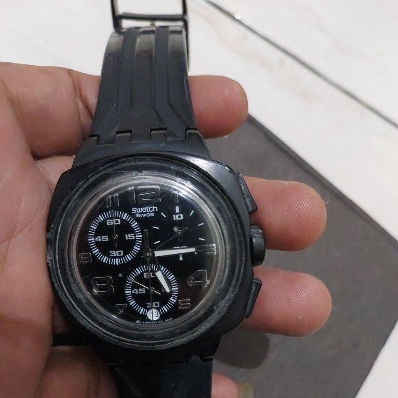 jam tangan original Swatch Chronograph preloved second bekas