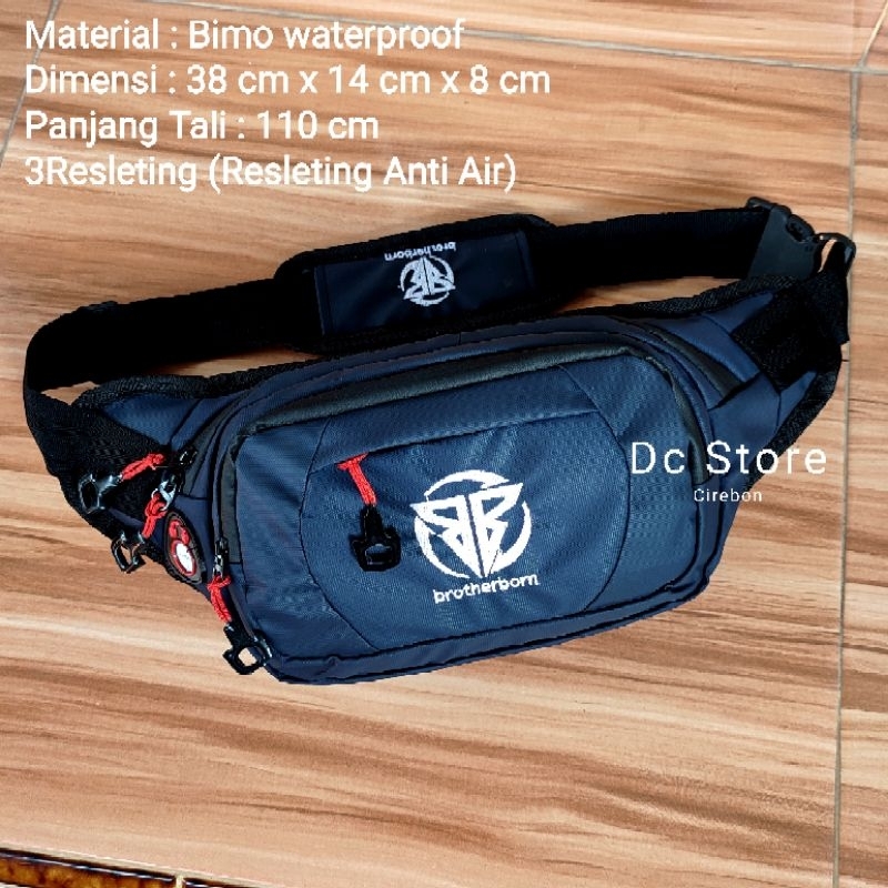 TAS SELEMPANG PRIA WAIST BAG ANTI AIR RESLETING WATERPROOF