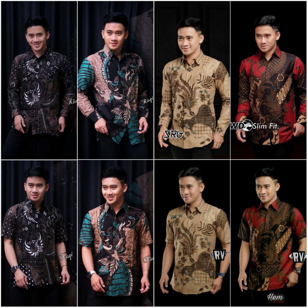 Kemeja Batik Pria Lengan Panjang size M L XL XXL Reguler Bahan Katun