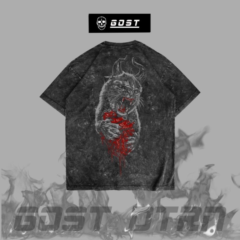 OVERSIZE TSHIRT WASH / TSHIRT OVERSIZE WASH SATANIC / KAOS SATANIC PREMIUM  / TSHIRT PREMIUM 666
