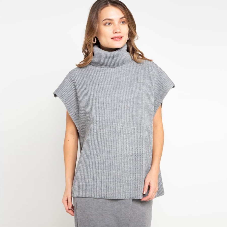 Noir Sur Blanc Tik Poncho Grey