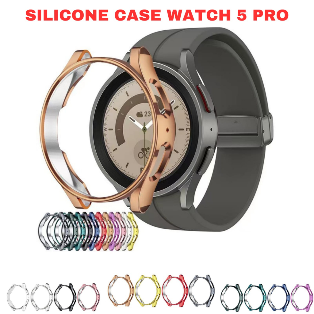 Silicone Case Cover Soft Samsung Galaxy Watch 5 Watch5 Pro 45mm Bumper