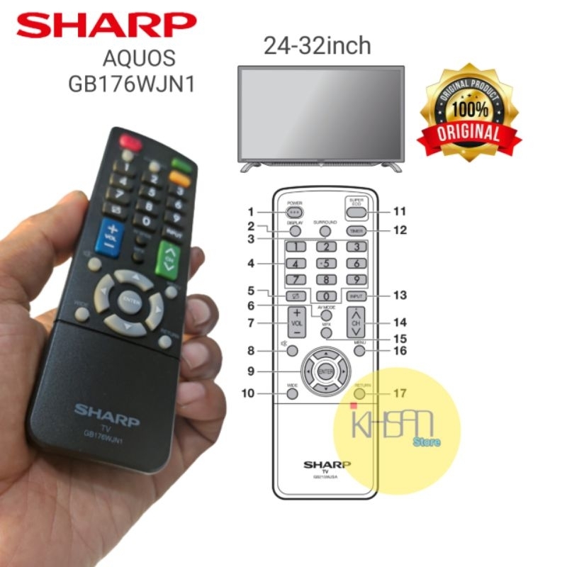 REMOT TV LED SHARP AQUOS ORIGINAL