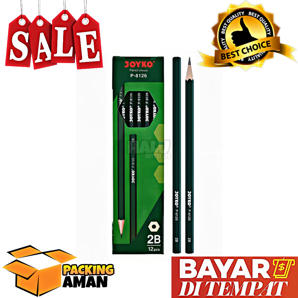 

(BISA COD) PROMO 12 Pcs Pensil Pencil Joyko P-8126 2B / Alat Tulis