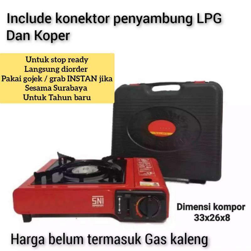 Kompor Gas Portable 1 Tungku Dua Fungsi 2 in 1 Bisa Gas LPG / Gas Kaleng SNI Lengkap Grill dan gas kaleng- Bergaransi