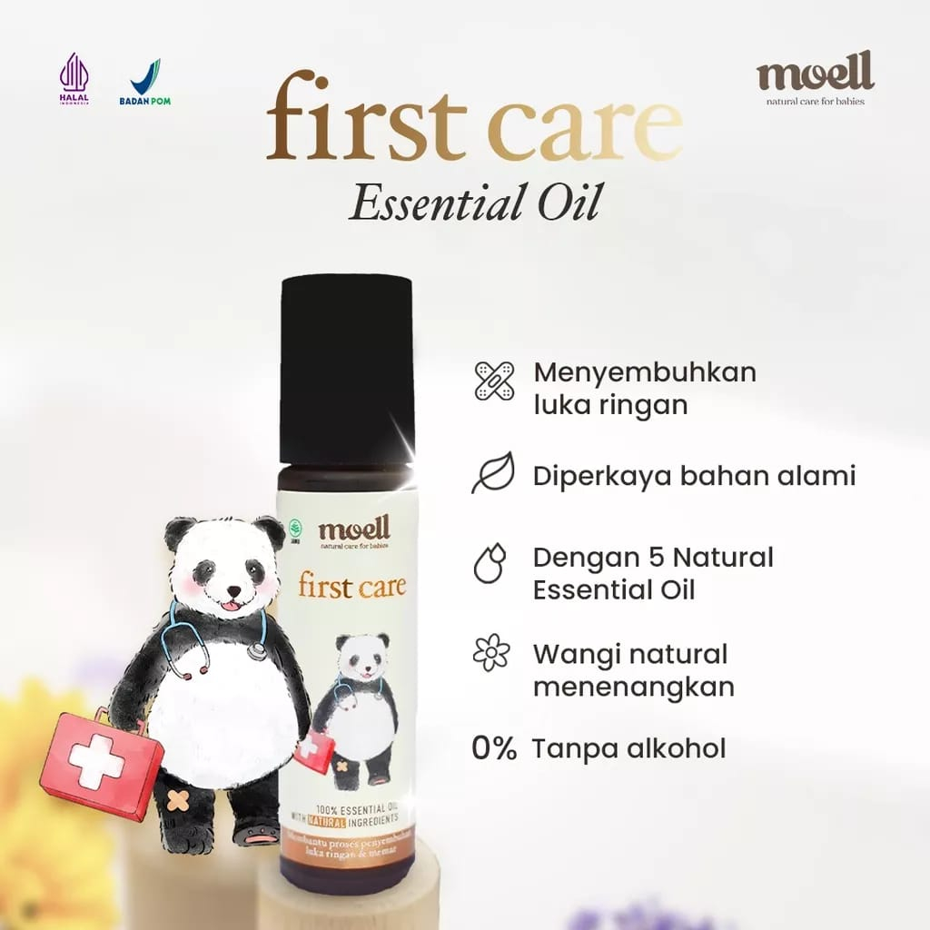 Moell Fisrt Care Natural Essential Oil 8ml - Untuk Luka Memar &amp; Bengkak