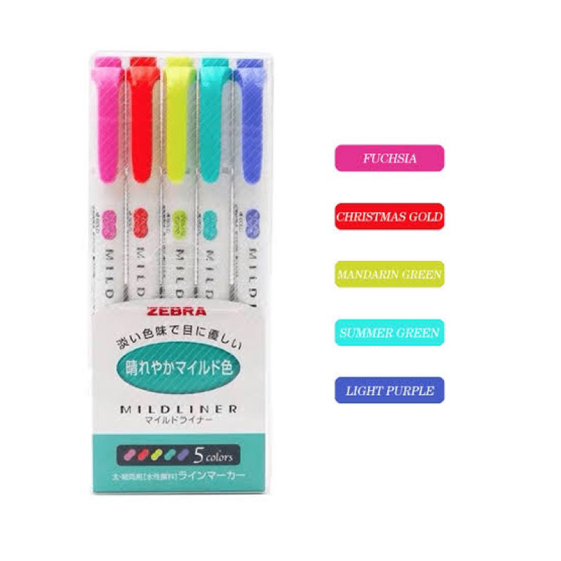 

Zebra Mildliner Bright / Green Pack