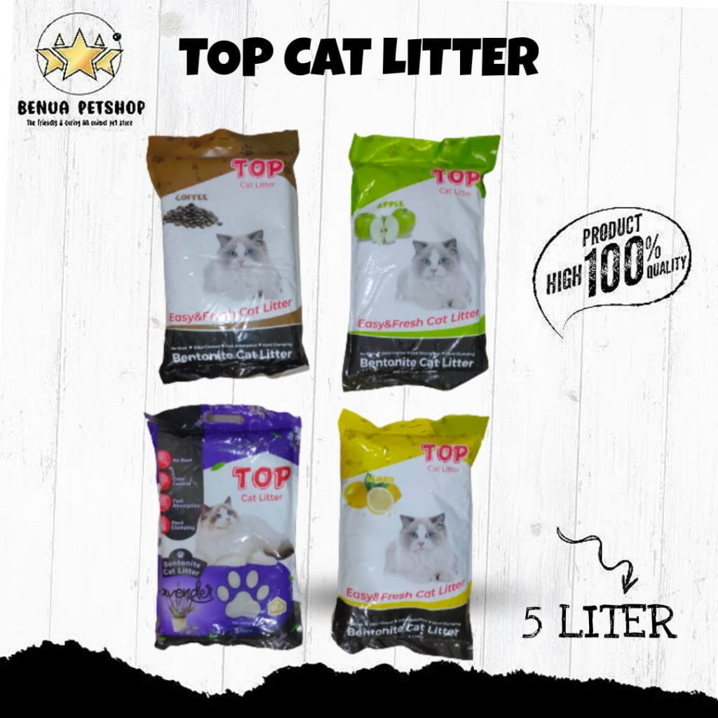 Pasir Kucing Gumpal Wangi TOP 5L All Varian