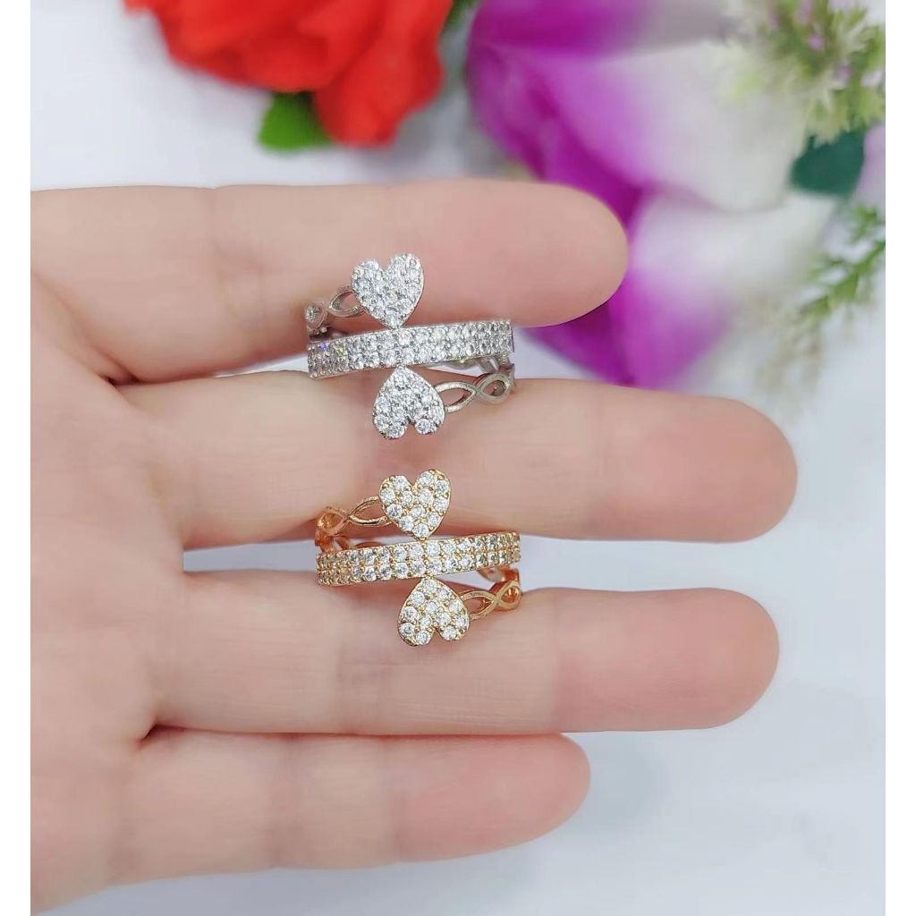 Cincin Xuping Mata Full Lapis Emas Perhiasan Wanita R620 621