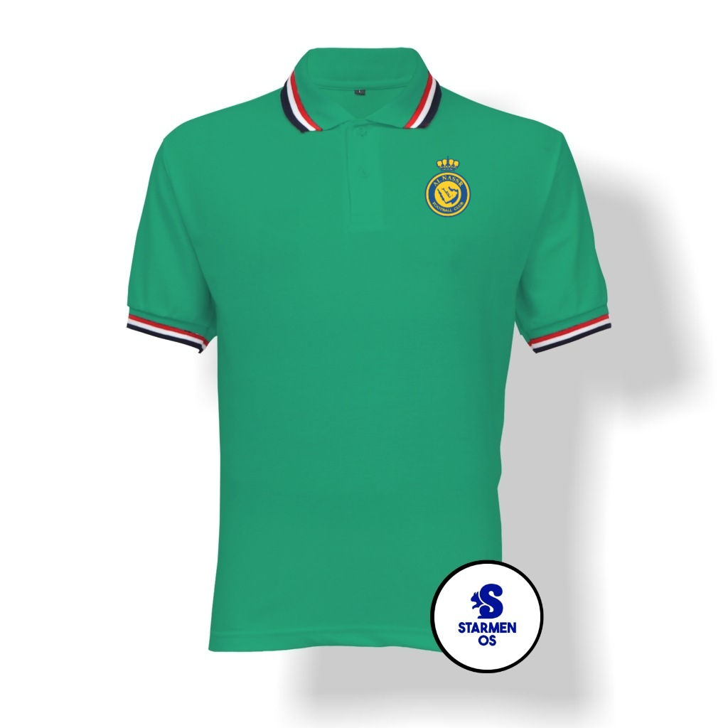 Kaos Wangki Polo T-Shirt Pria Kerah 3 List Logo ALNASSR FC