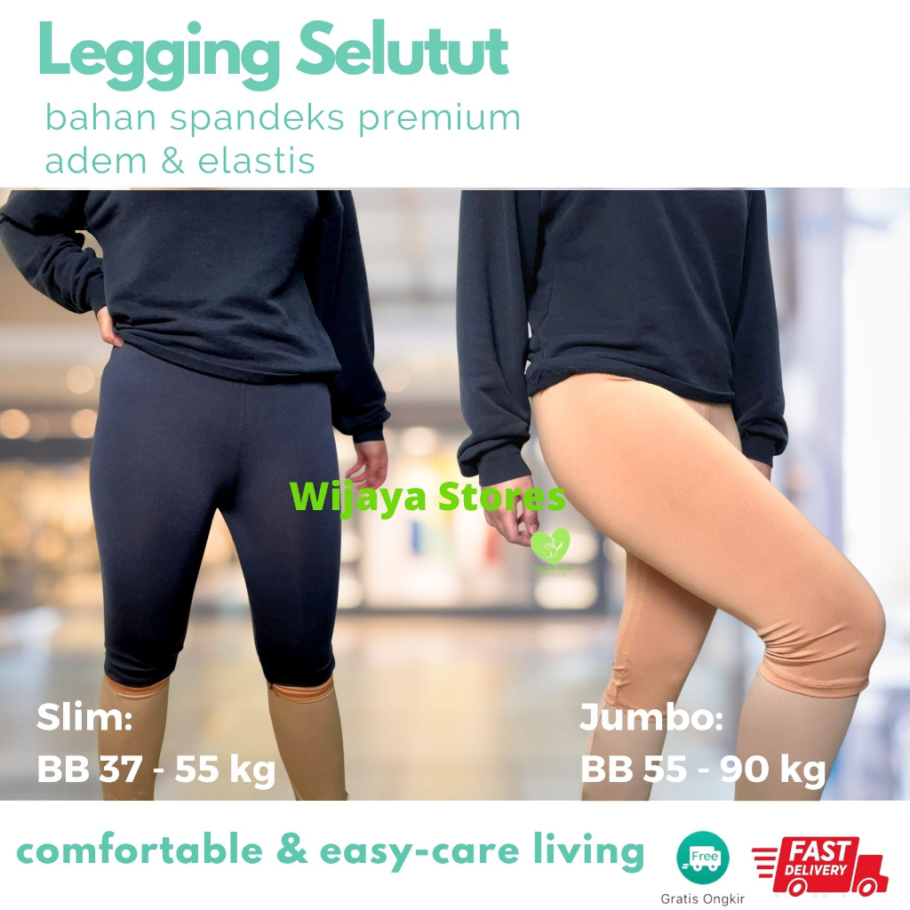 [Outfits] Celana Leging 3/4 - Celana Selutut Wanita - Slim &amp; Jumbo  - Celana Setrit Wanita - Leging Selutut Wanita Sot