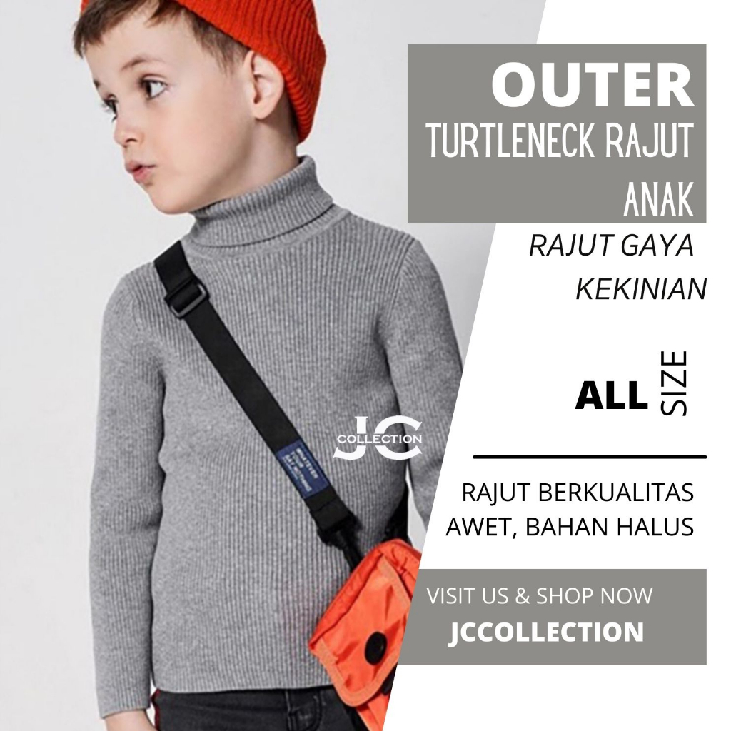 Sweater Rajut Turtleneck Anak Korea Umur 7 Thn – 13 Thn / Teens Kids Turtleneck - Jojo - JCColections