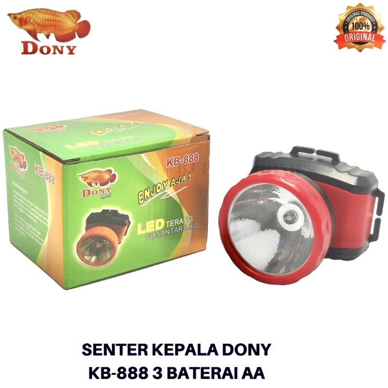 Senter Kepala Dony Kb-888 Kb 888 Original Cahaya Putih