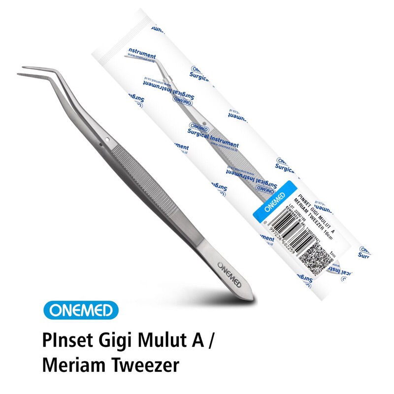 Pinset Gigi Mulut Meriam Tweezer Stainless Steel Onemed