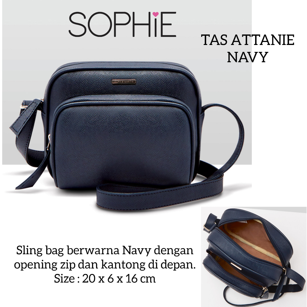 TAS ATTANIE NAVY BERRY SOPHIE MARTIN PARIS PROMO TAS SELEMPANG WANITA BIRU NAVY BAG