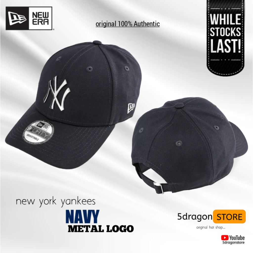 TOPI NEW ERA 9FORTY NEW YORK YANKEES METAL LOGO NAVY