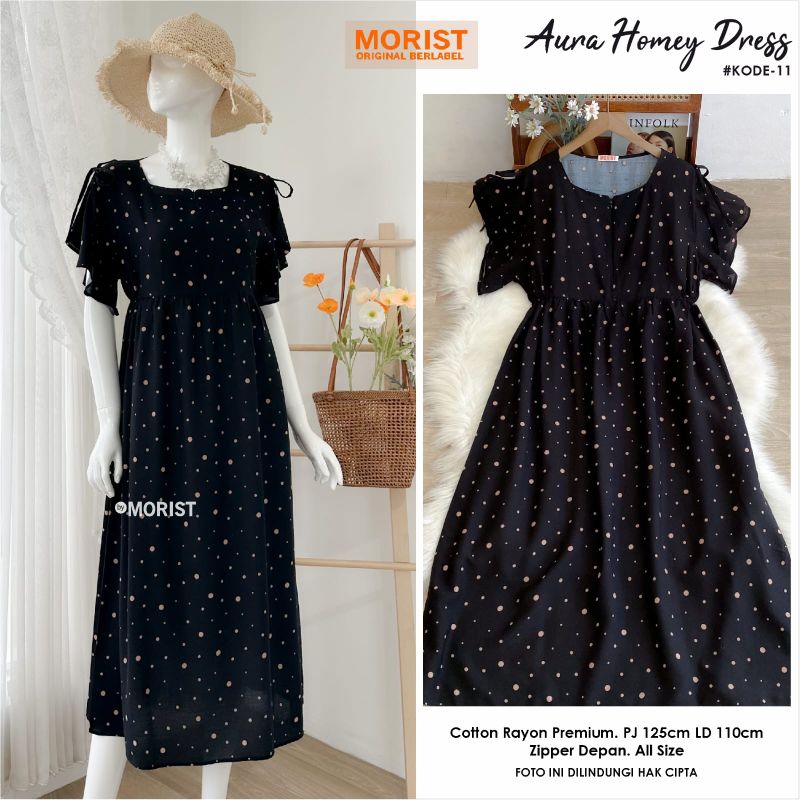 Daster Homey Dress Set Motif Original Morist [Buna Aura Momy Tasya]