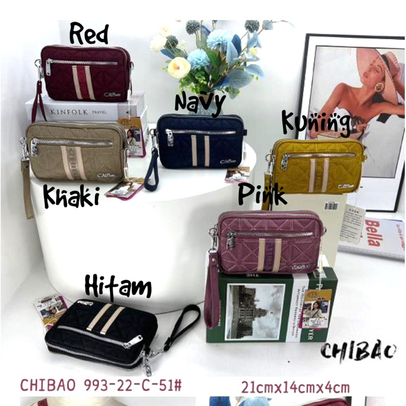 CB993-51C TAS SELEMPANG/DOMPET WANITA IMPORT CHIBAO 2 TALI