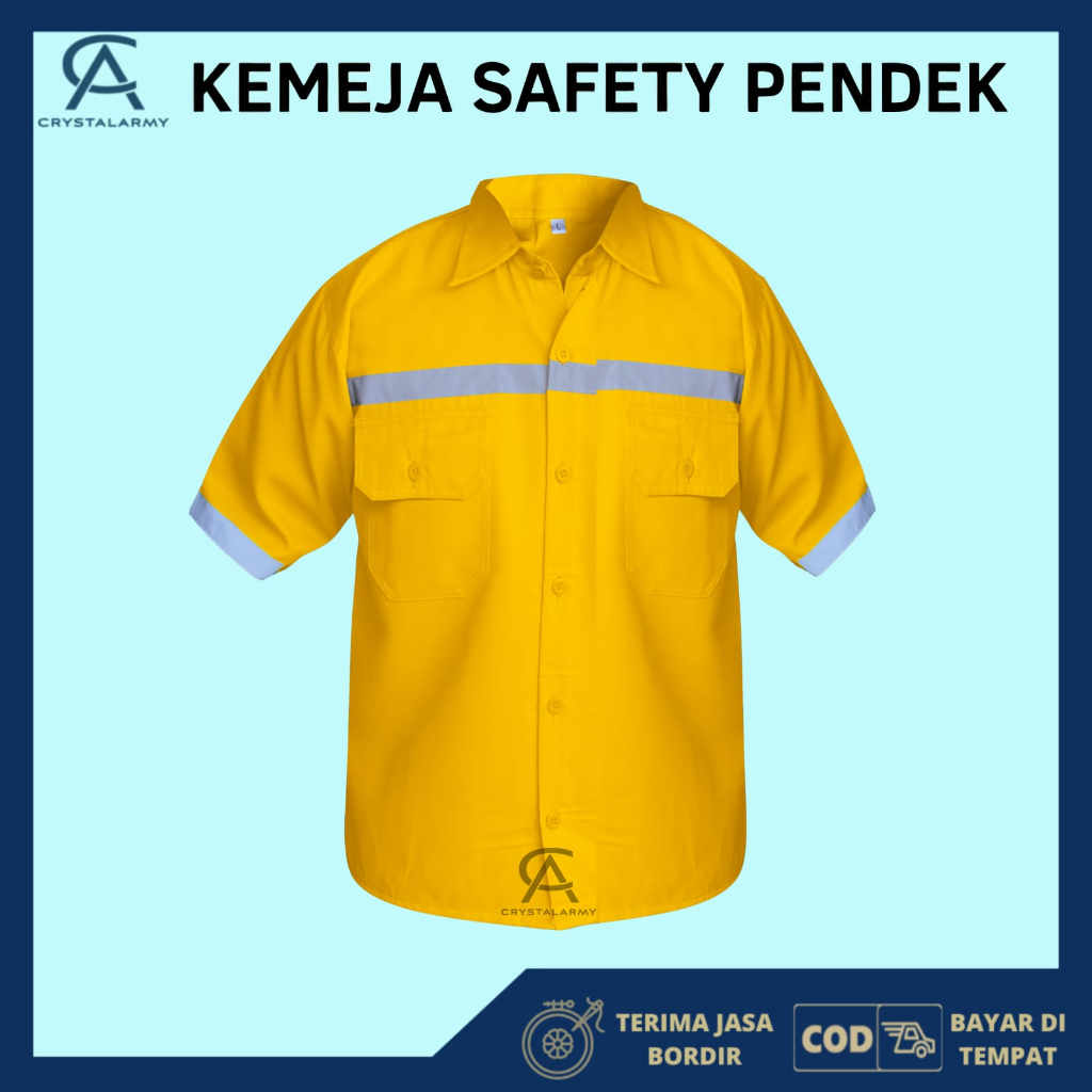 Atasan Kerja Lengan Pendek / Kemeja Safety Pendek / Wearpack Safety / Setelan Baju