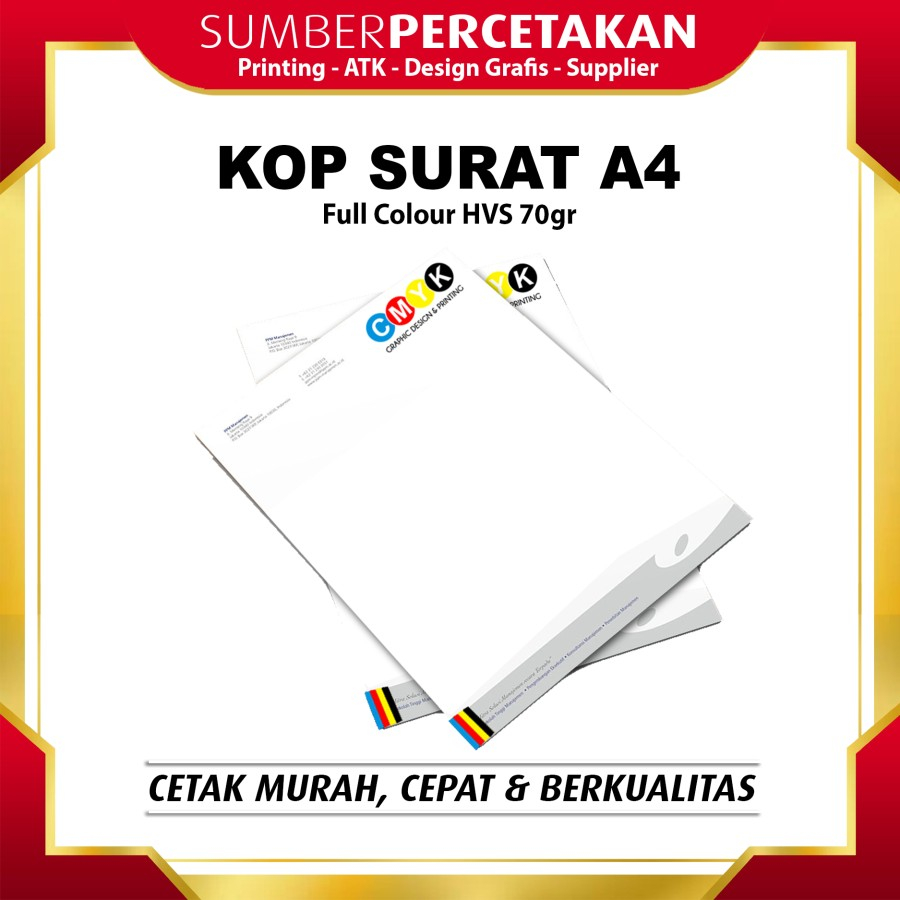 

Cetak Kop Surat A4 - Full Colour HVS 70gr