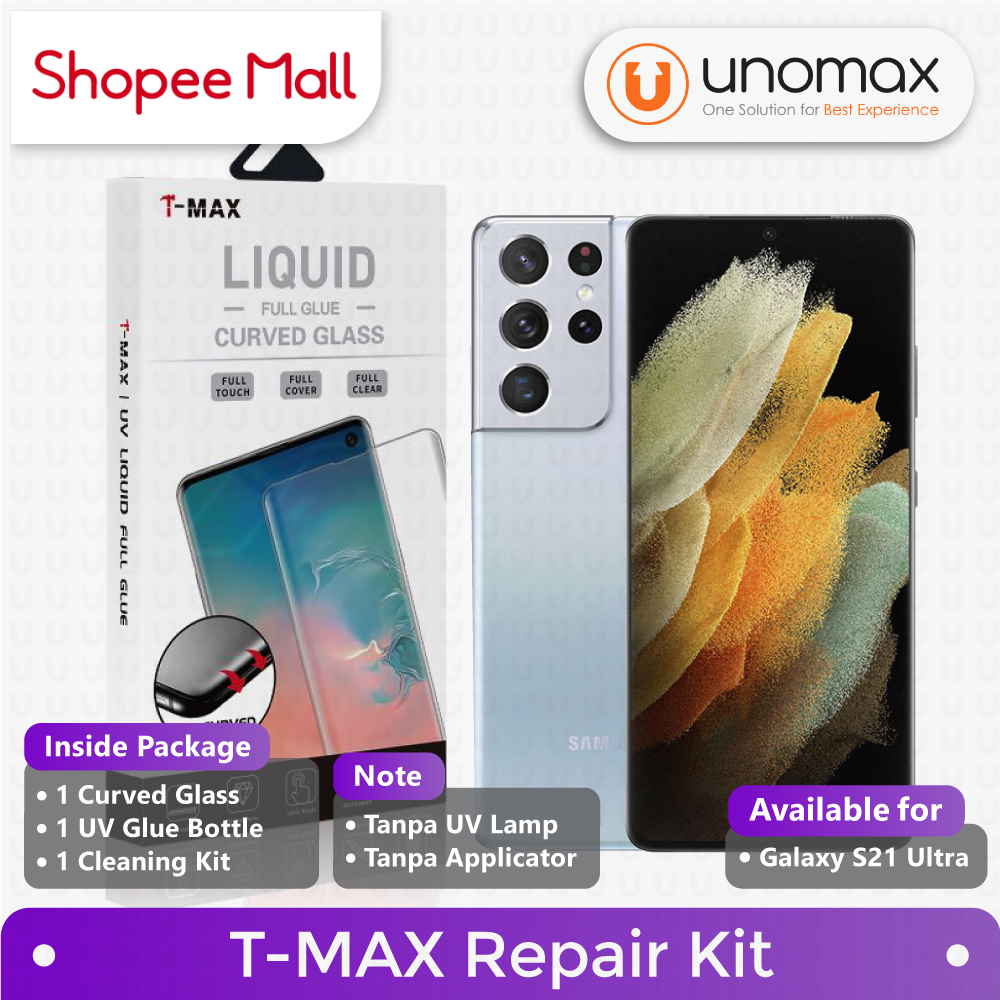 T-MAX Repair Kit Samsung Galaxy S21 Ultra (6.8") TMAX (1 Tempered Glass + 1 UV Glue)